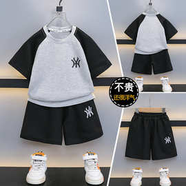 男童套装夏季2026新款儿童夏装短袖短裤男孩夏天运动服两件套潮牌