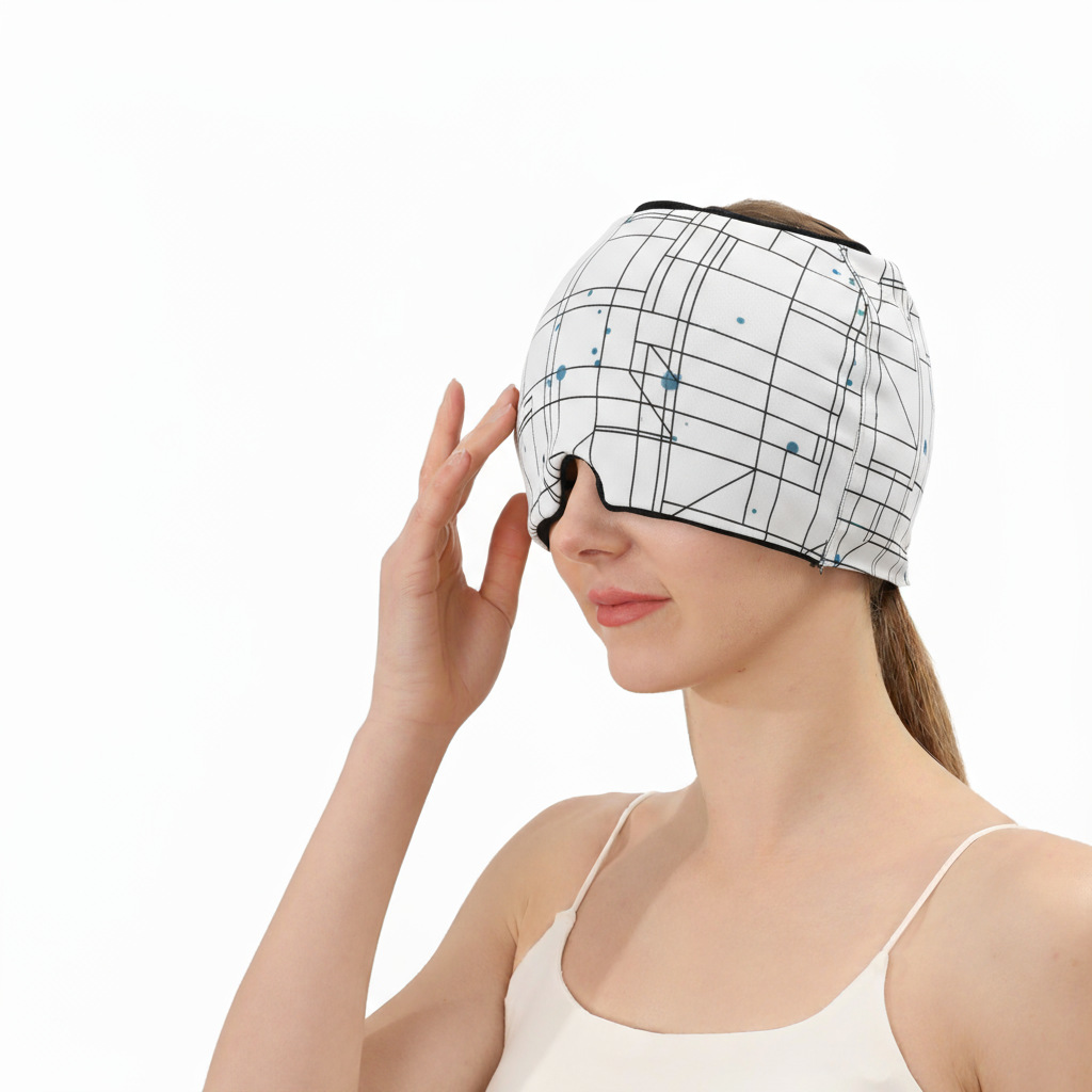 Compresa de hielo para la cabeza, especialmente diseñada para nuevos productos, compresa caliente para masaje de cabeza, máscara para ojos, compresa fría elástica para dormir, producto de venta caliente transfronterizo