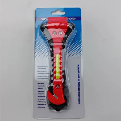Car Safety Hammer, Multifunctional Dual-Head Metal Escape Tool with Cutter, Essential for Car Emergency Use (Qəza çəkici) - km-50-double-headed-safety-hammer-orange-exquisite-packaging-with-base