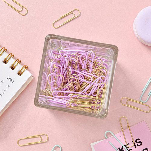 New macaron color office set high-value bagged binder clip paper clip labor-saving binding thumbtack paper clip