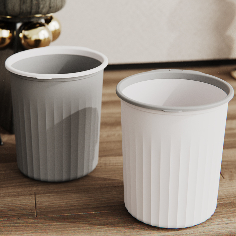 Household Kitchen Trash Can Plastic High-Value Bedroom Toilet Simple Large Lidless Pressure Ring Bathroom Trash Can Household Kitchen Trash Can Plastic High-Value Bedroom Toilet Simple Large Lidless Pressure Ring Bathroom Trash Can