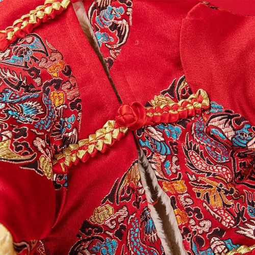 Dog clothes, warm in autumn and winter, new year, festive, God of Wealth hat, printed Tang suit suit, cat clothing wholesale