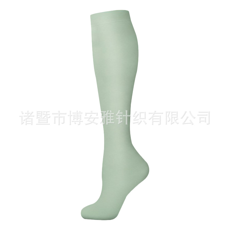 Calcetines de compresión transfronterizos para mujer, calcetines deportivos elásticos de compresión para correr, calcetines de compresión planos de color sólido para enfermeras con soporte para venas.