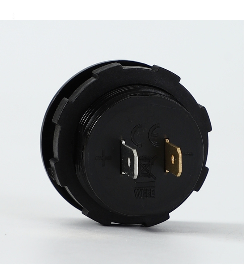 Car-mounted circular LED digital display voltmeter 12-24V car dashboard motorcycle DC power detection instrument