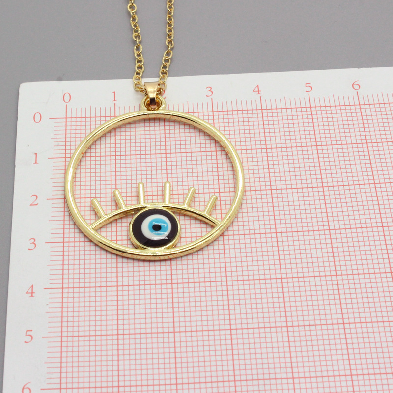 New Fashion Round Hollow Eyelashes Eye Necklace display picture 2