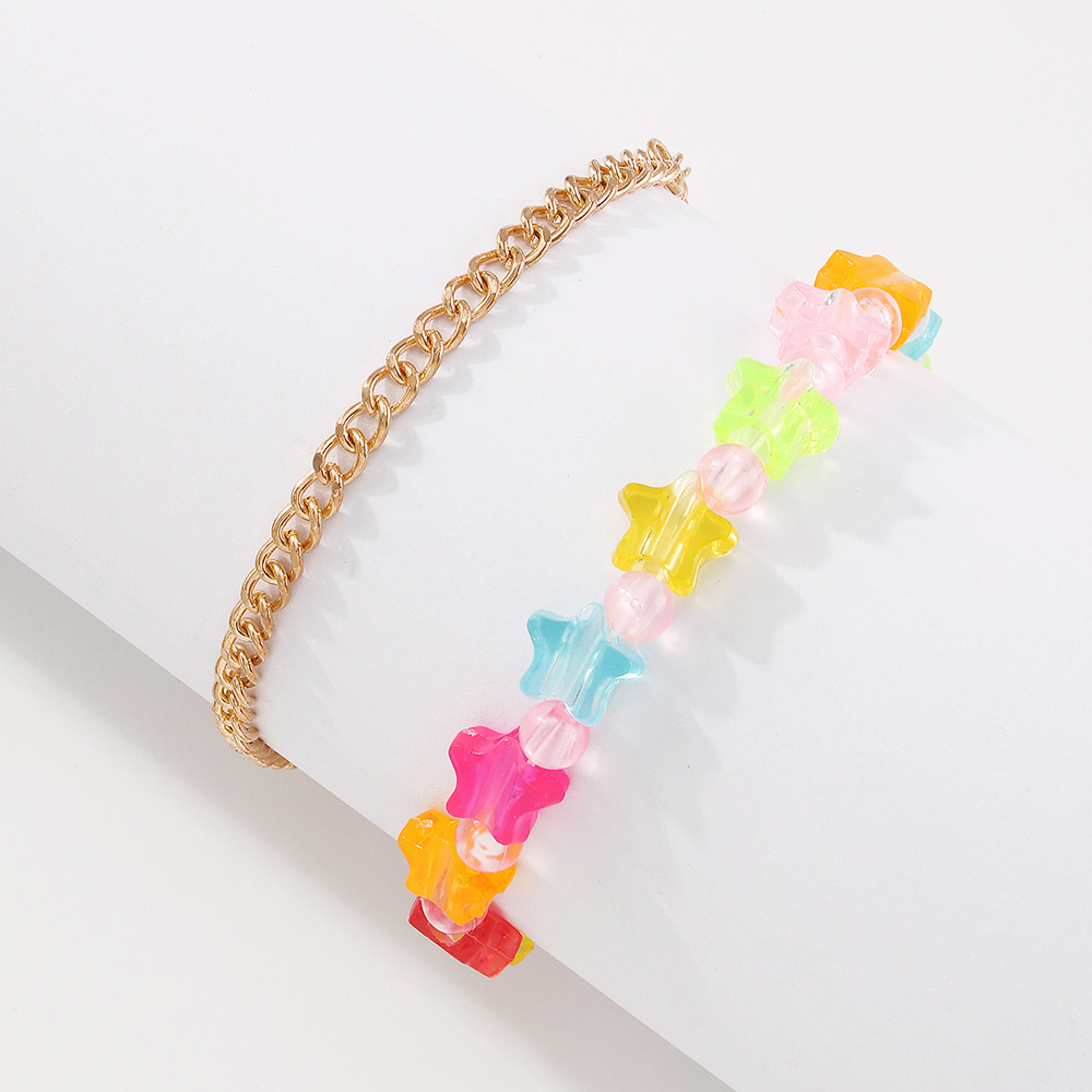 Candy Color Harz Schmetterling Herzförmige Perlen Armband Set Großhandel Nihaojewelry display picture 8