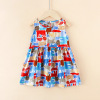 Summer clothing, top with cups, sleevless dress, girl's skirt, city style, flowered