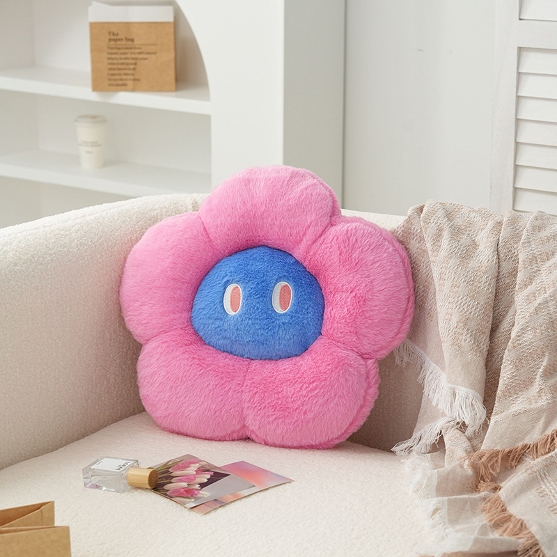 Dopamine flower pillow-pink rose blue