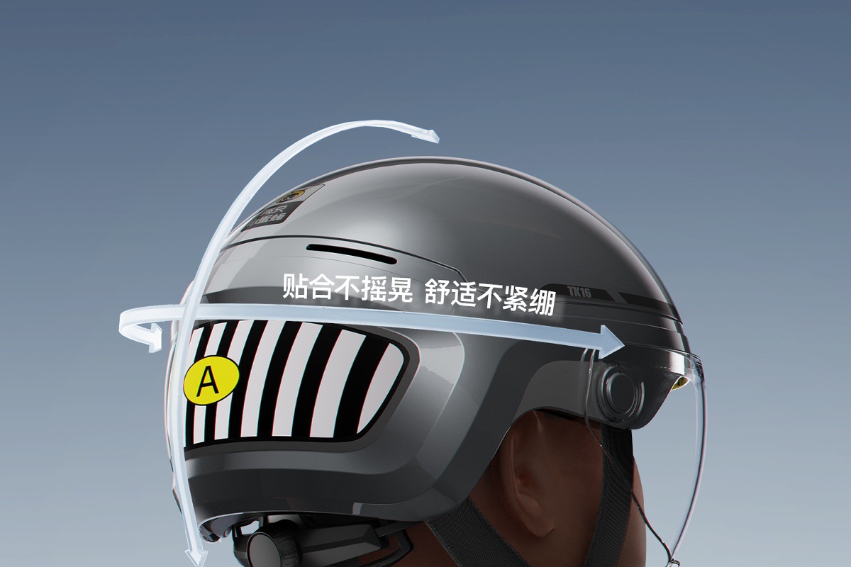 Two Little Bees 3C Certified Helmet Electric Motorcycle Men and Women Large Size Half Helmet All Year Round Safety Helmet Large Head Circumference