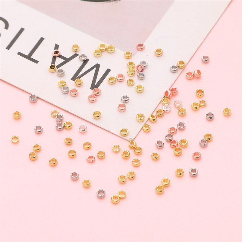 100 PCS/Package 2.5mm 2MM Copper Solid Color DIY Jewelry Accessories Spacer Bars display picture 5