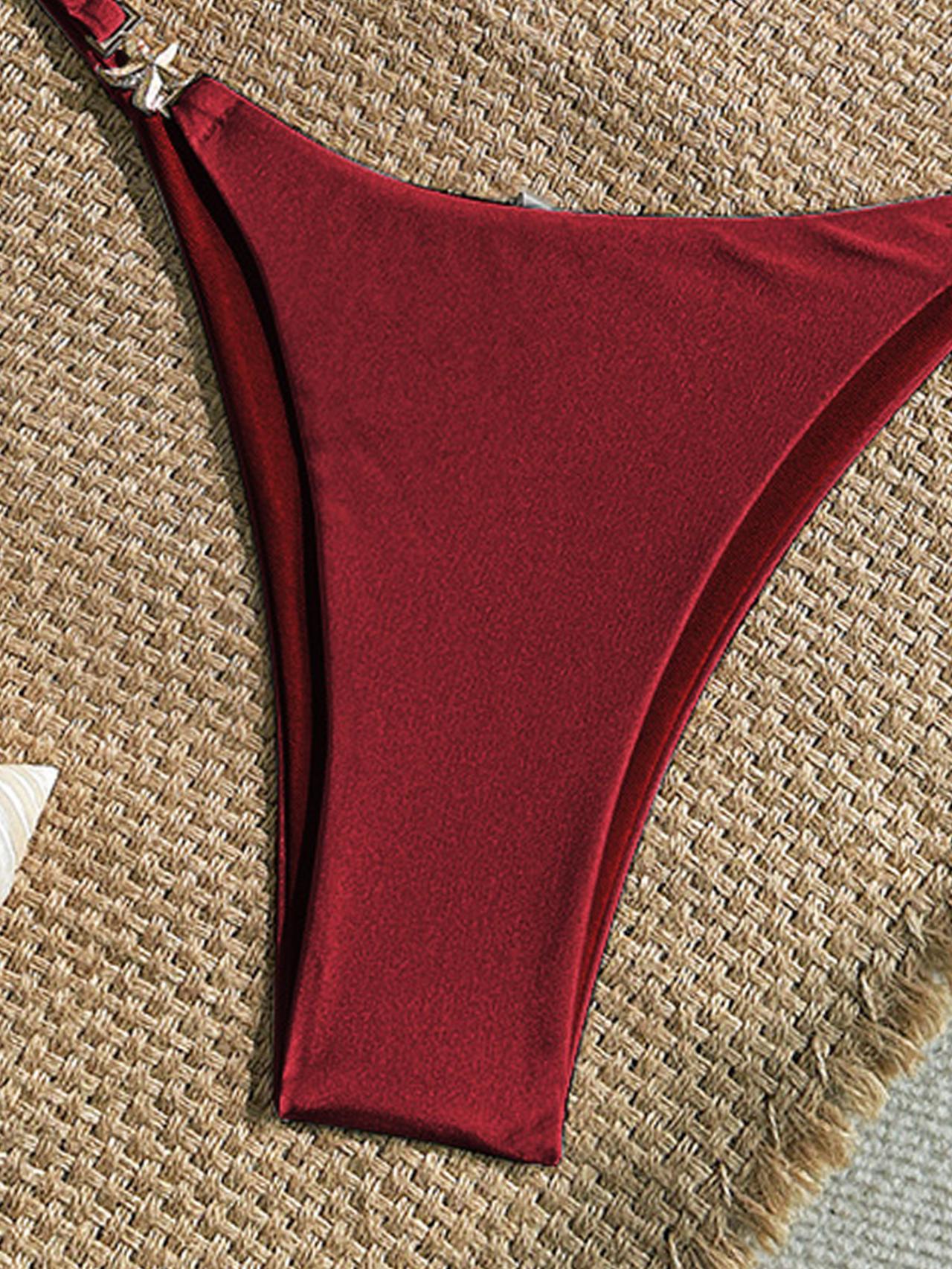 Women's Sexy Thin Rope Shoulder Strap Bikini Triangle Cup Swimwear for Beach Hot Springs Trending New_voghion.com