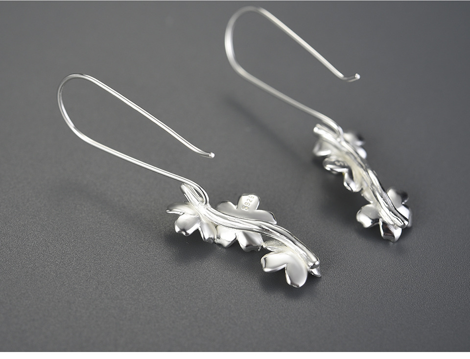18K Gold Plated Plating Material 1 Pair 925 Sterling Silver Flower Drop Earrings