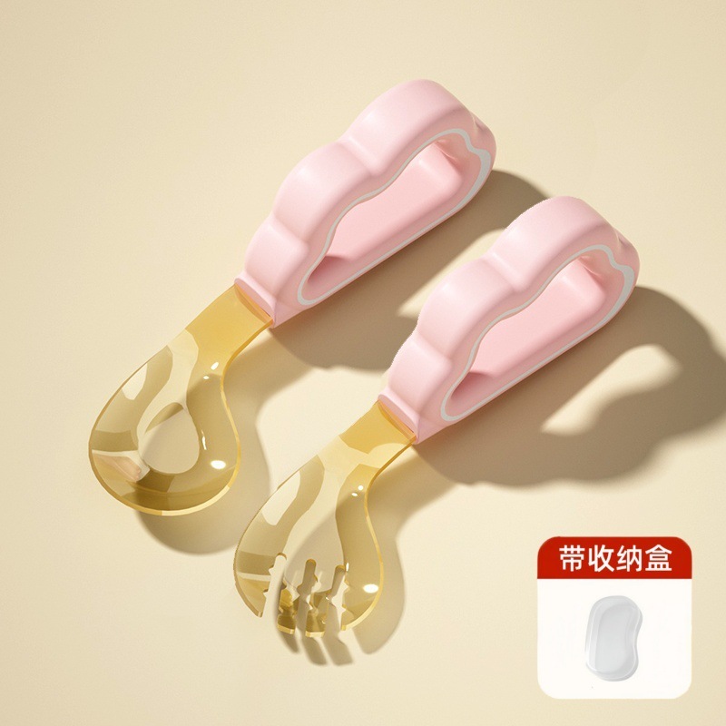 PPSU 離乳食スプーン赤ちゃんが食べることを学ぶトレーニング独立した食事元宝フォークスプーンエルボ子供用食器|undefined