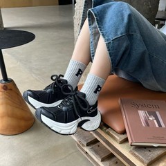 真皮鞋子女小个子显高2025秋季新款厚底增高老爹鞋透气运动休闲鞋