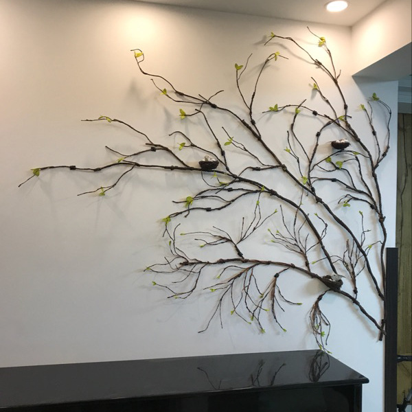 2026 Literary Wabi-Sabi Style French American Atmosphere Soft Decoration Living Room Branch Tv Sofa Background Year of the Horse