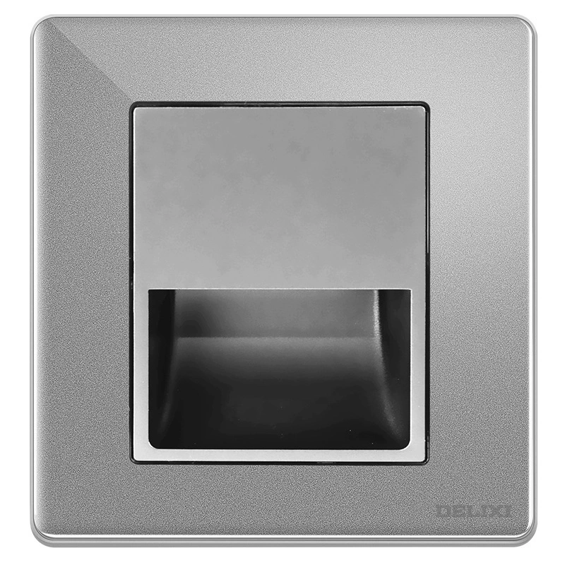 Панель Delixi Household 86 CD889 Ink Cai Caikai Open Double Control Starry Sky Gray Wall Switch