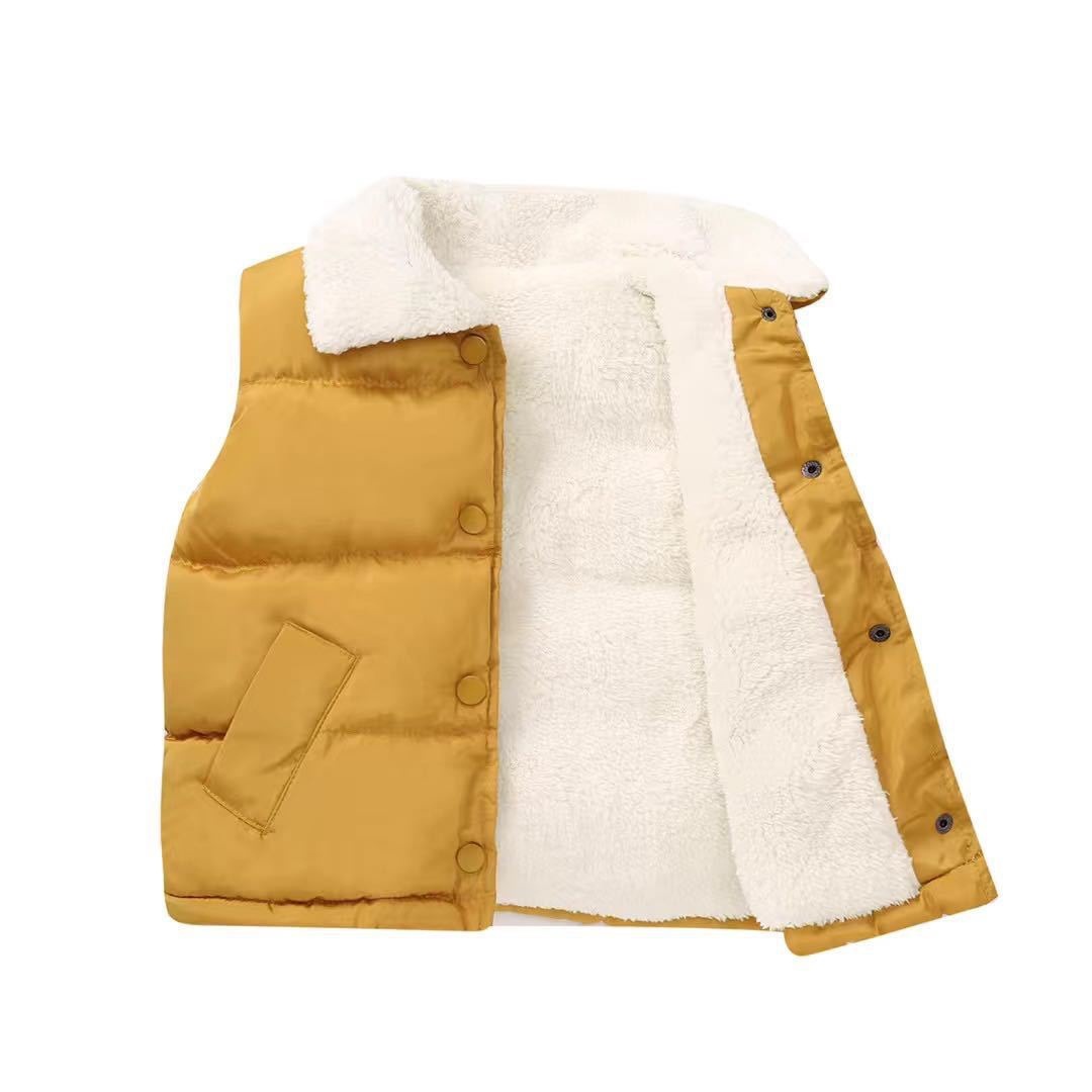 Chaleco de algodón para niños con forro polar para niños y niñas Chaleco de ropa exterior para niños mediano y grandes chaleco protector para niños Otoño e Invierno Nuevo