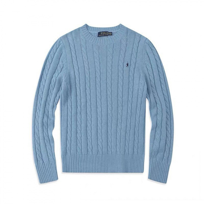 Polo Ralph Lauren Crewneck Sweater Cable Knit Light Blue