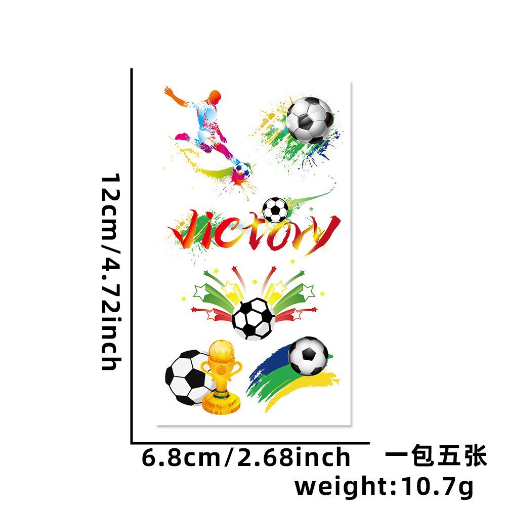 Pegatinas de tatuaje de la Copa del Mundo (5 piezas / paquete)