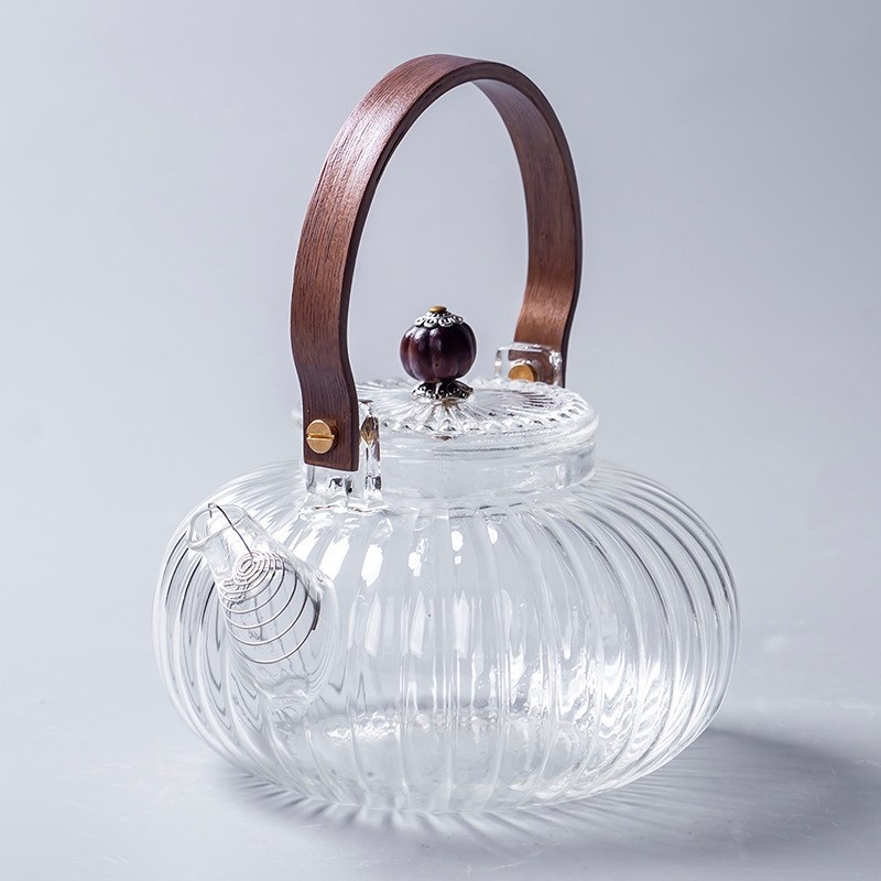 Borosilicato rayado vidrio té olla haz tetera con filtro calabaza olla hogar borosilicato Kung Fu juego de té