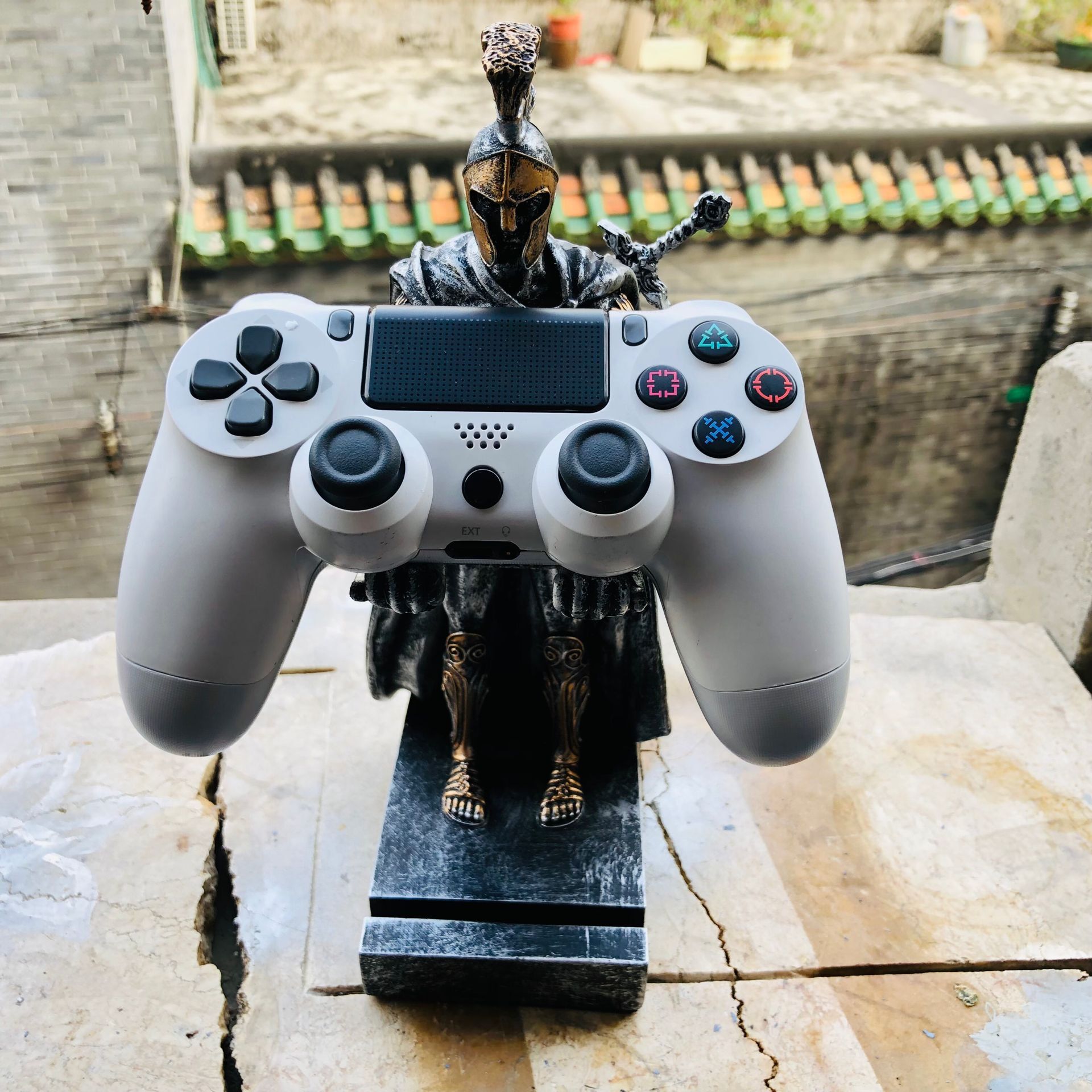 Caballero ejecutivo romano Guerrero titular de la pluma titular del teléfono móvil titular de la pluma juego creativo mango soporte PENHOLDER