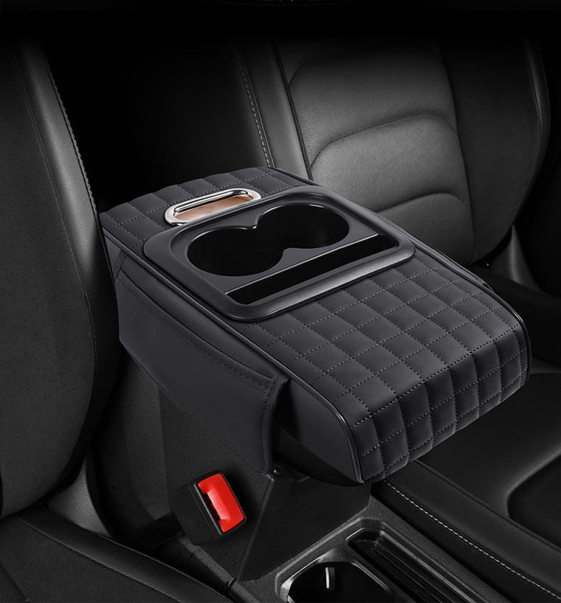 Car Multifunctional Armrest Box Pad Heightening Storage Bag Cup Holder
