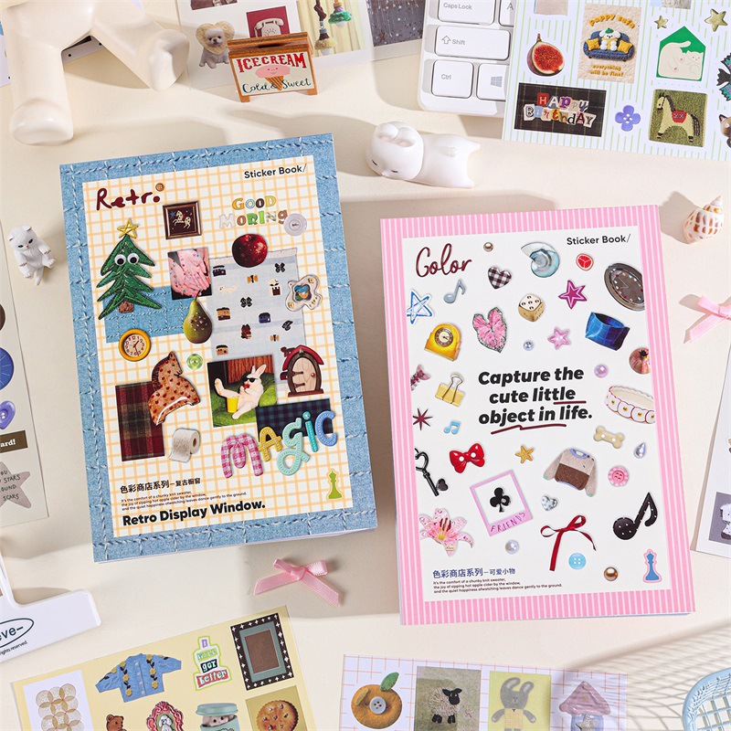 Encounter Eslite Color Shop Series A5 Sticker Book Korean and Japanese Style Cartoon DIY Decorative Stickers 50 Sheets