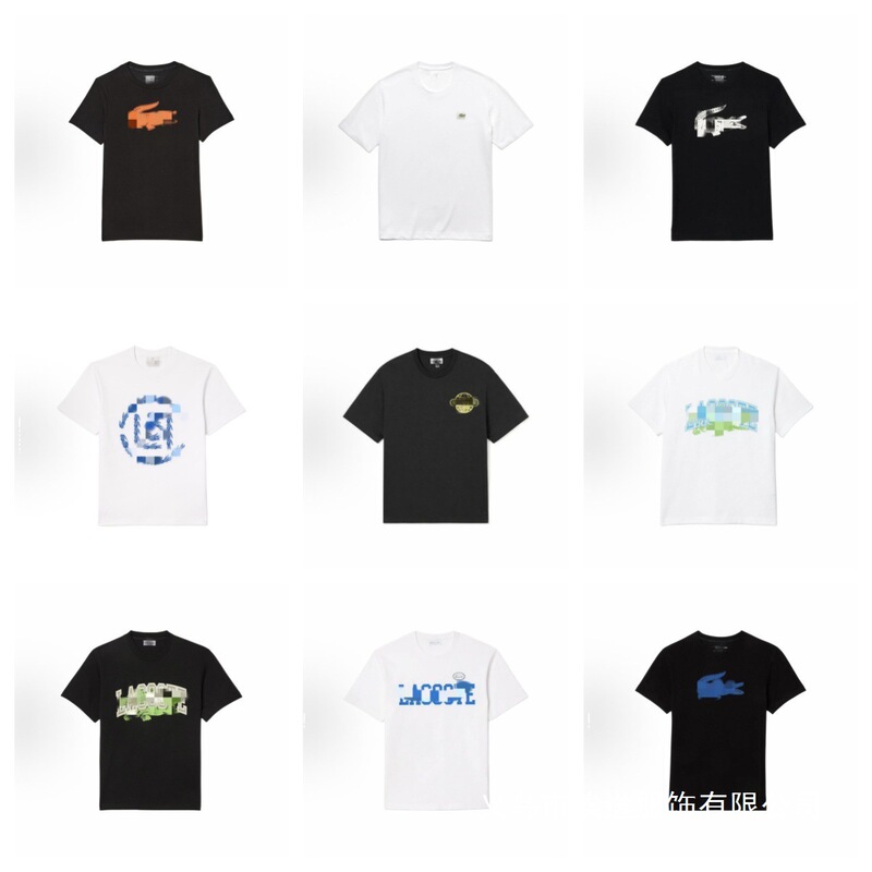Crocodile Men's Short Sleeve T-Shirt, Men's Turn-Down Collar, 2024 Summer New Style, Men's Cotton Casual Wholesale