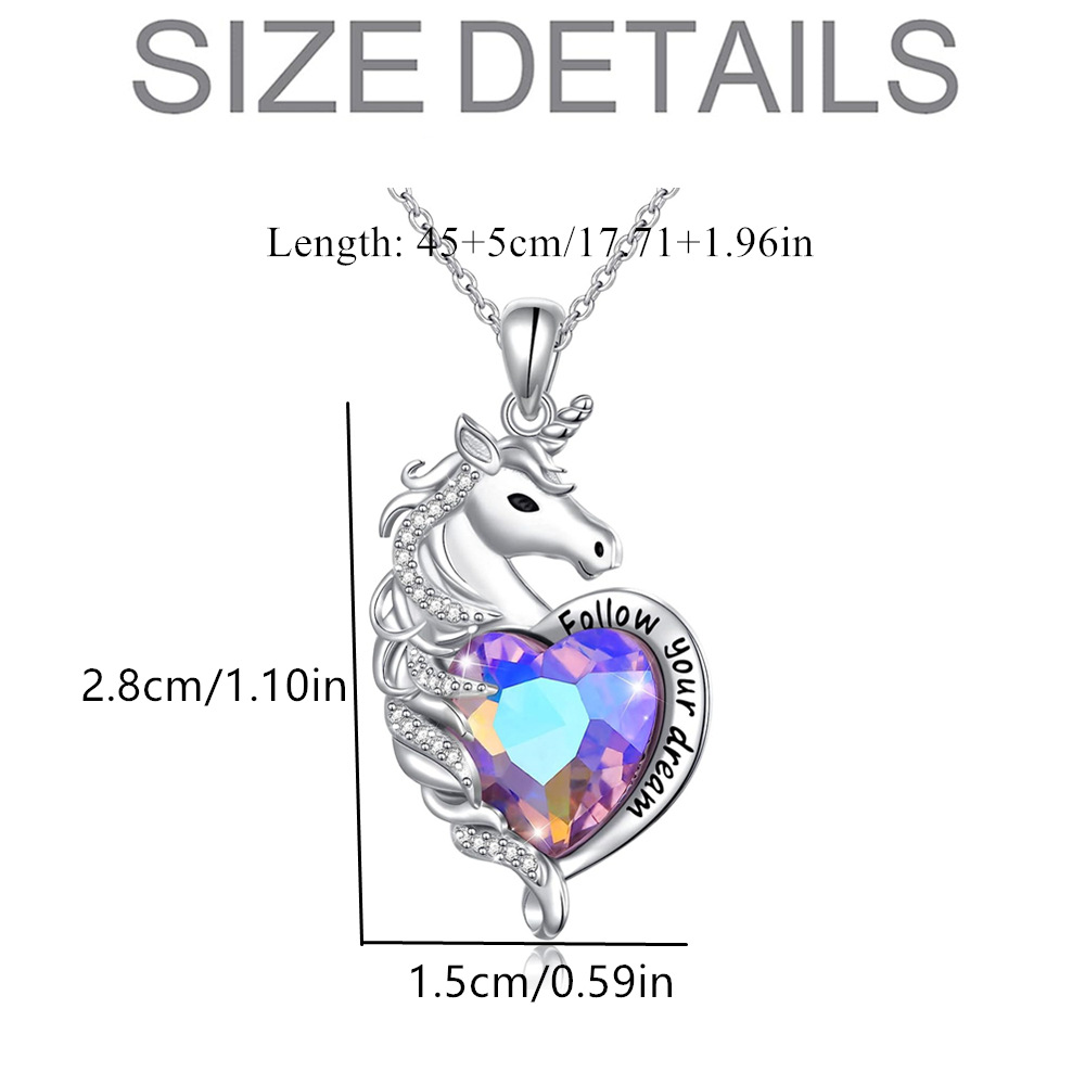 Heißer Verkauf Dreamy Cartoon Farbige Einhorn Anhänger Halskette, Modische Und Vielseitige frauen Schmuck Zubehör Geschenk_voghion.com