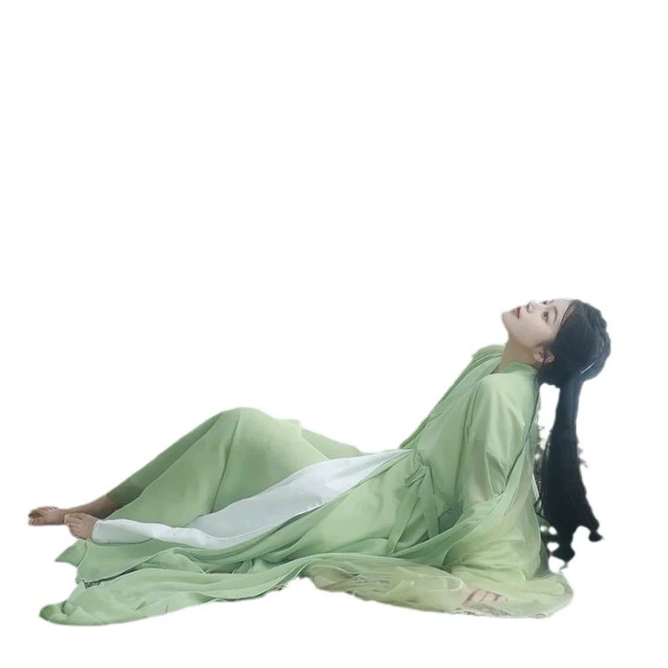 Зеленый элегантный китайский костюм женский набор Вэй Цзинь Цзяоцзяо