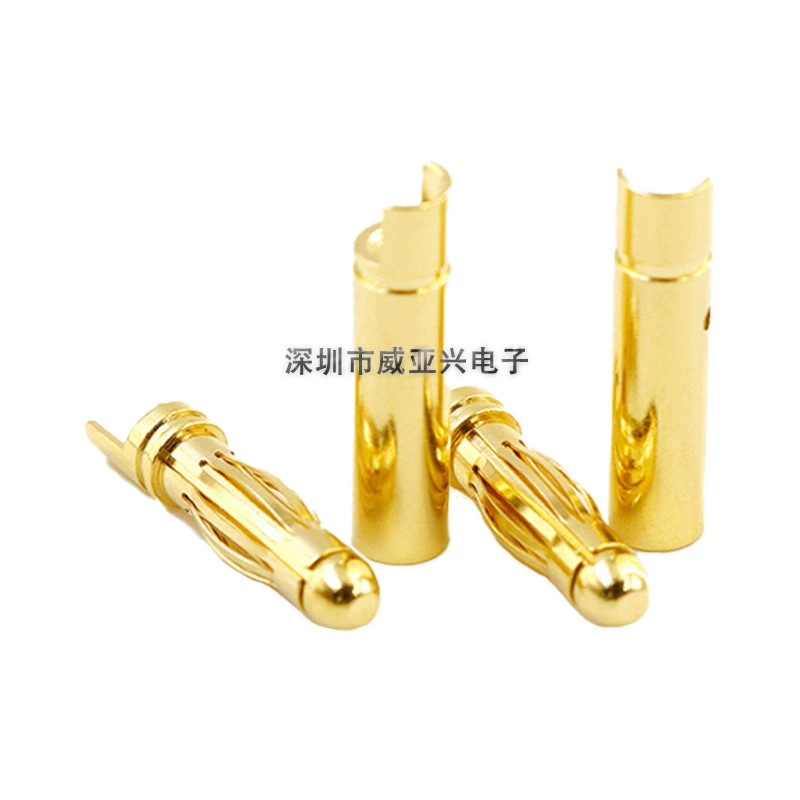 Ams Amass GC4011-M/F 4.0 мм, модельный авиационный чисто медный позолоченный банан-штекер для мотор-колодки