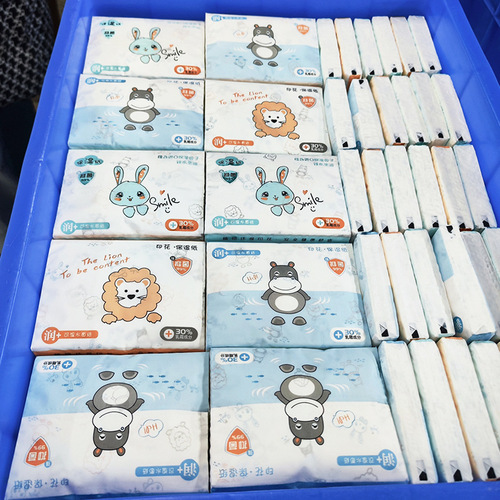 Baby Cream Tissues Portable Tissues Newborn Moisturizing Tissues Small Packet Printed Soft Tissues Factory Wholesale