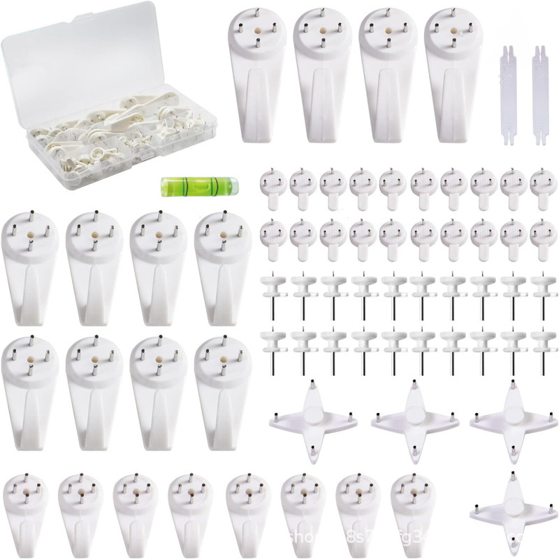For cross-border pictures without trace wall hook photo frame without damage wall hook 68 pieces boxed plastic invisible wall nails For cross-border pictures without trace wall hook photo frame without damage wall hook 68 pieces boxed plastic invisible wall nails