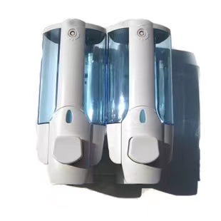 En stock suministro dos en uno dispensador de jabón de prensa dispensador de jabón manual de gel de ducha de champú de gran capacidad