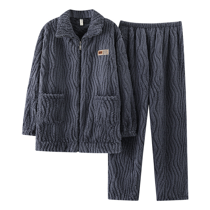Pijama de hombre otoño 2024 nuevo hombre otoño invierno de alta sensación de coral felpa hombre felpa gruesa ropa para el hogar