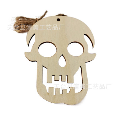 Madera Halloween madera botones decorativos Ghost Festival madera chips 10 unidades un paquete