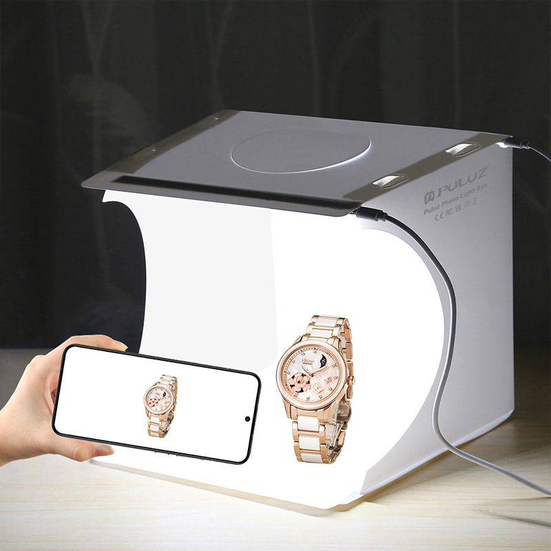 Puluz vaca gorda 20cm portátil plegable LED estudio mini fotografía caja de luz pequeño equipo