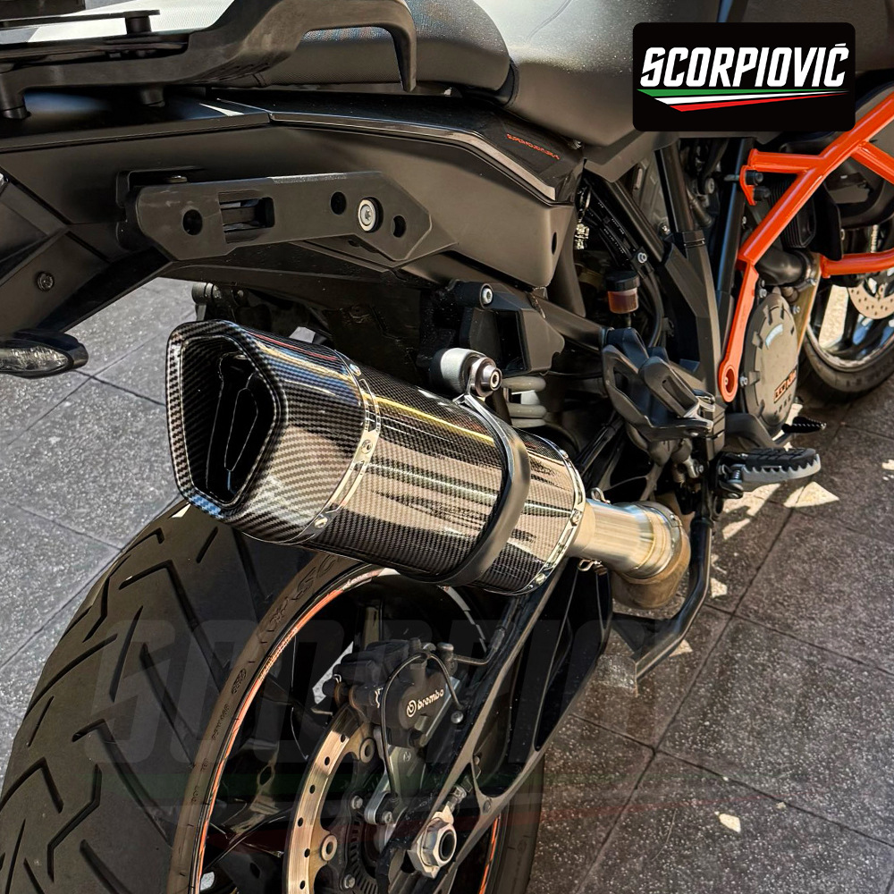 Large Roman Tail Exhaust Pipe 51mm Universal Mt07 G310Rr Ninja400 321Rr 390Duke