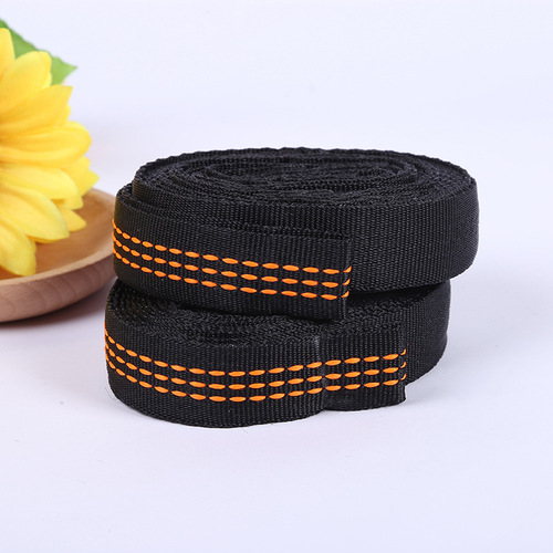 High-Strength Propylene Three Orange Line Hammock Strap 11 Rings 2.8m High Capacity Anti-Slip Outdoor Strap