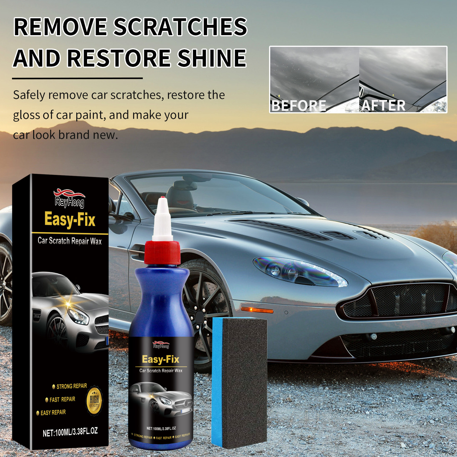 Rayhong Car Scratch Wax Car Paint Scratch Abrasive Polishing Coating Paint Maintenance