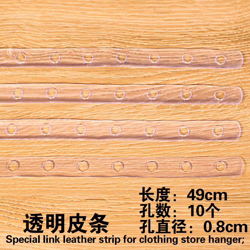 Juego de tienda de ropa, percha de tiras de conexión, percha, percha, tira de plástico, juego colgante, tira de cuero blanca transparente, cadena C