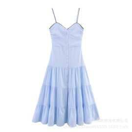 欧美跨境新款吊带长款连衣裙夏季性感批发修身欧美时尚女露背跨境