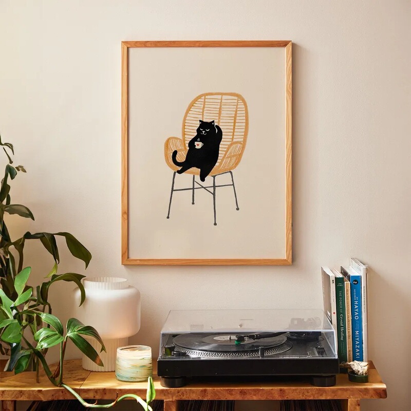 Nordic Small Fresh Cat Art Hanging Painting Inner Core Wall Living Room Decoration Hanging Painting Heart Photo Props Niche Poster Nordic Small Fresh Cat Art Hanging Painting Inner Core Wall Living Room Decoration Hanging Painting Heart Photo Props Niche Poster