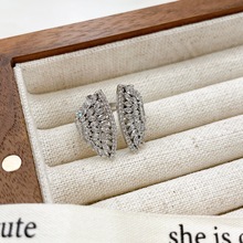 贝壳形开口戒指女指环小众设计感轻奢礼物扇子满钻指环时尚个性潮