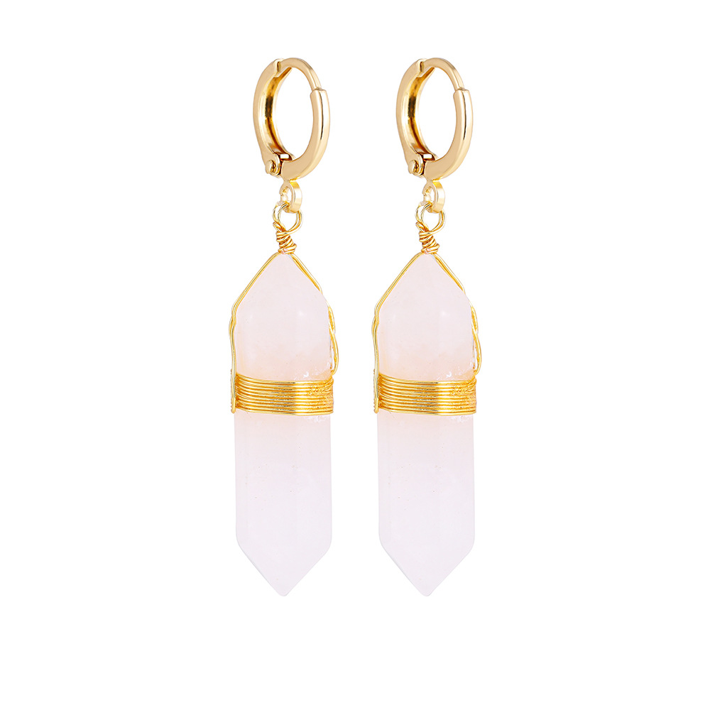 10g Weight Alloy Ear Needle Material Natural Stone Inlay Material Drop Earrings Classification 1 Pair Quantity Holiday, Daily Occasion Alloy Material Solid Color Pattern Women's Gender Inlay Design Simple Style, Classic Style Style 1 Pair Simple Style Classic Style Solid Color Inlay Alloy Natural Stone Drop Earrings 2