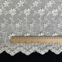 立體凸繡小花朵滿幅棉布刺繡蕾絲面料 連衣裙襯衫花邊輔料寬134cm