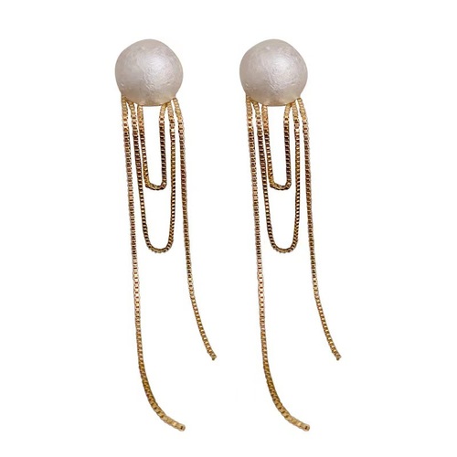 小众设计感长款珍珠耳环气质一款两戴流苏耳坠轻奢高级感银针耳饰