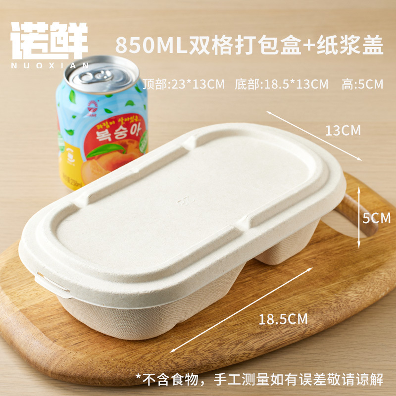 Caja de embalaje de frutas, caja de comidas desechable, viaje de primavera, picnic, camping, comida ligera, arroz cortado, doble división al aire libre