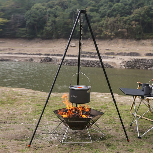 Stainless steel barbecue grill fire pit hexagonal fire burning platform foldable portable meat grill outdoor picnic stove