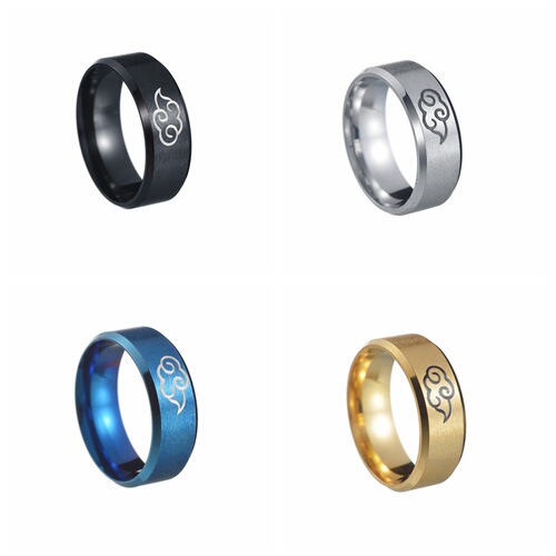 Cross-border popular jewelry accessories from Europe and America, standard US size 8mm wide laser cloud vacuum plating, colorfast